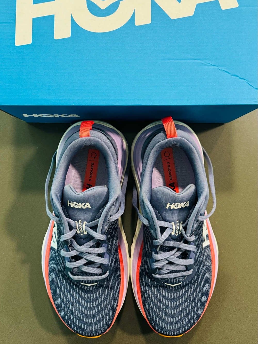 HOKA Women’s Gaviota 5 Blue & Pink Running Shoes